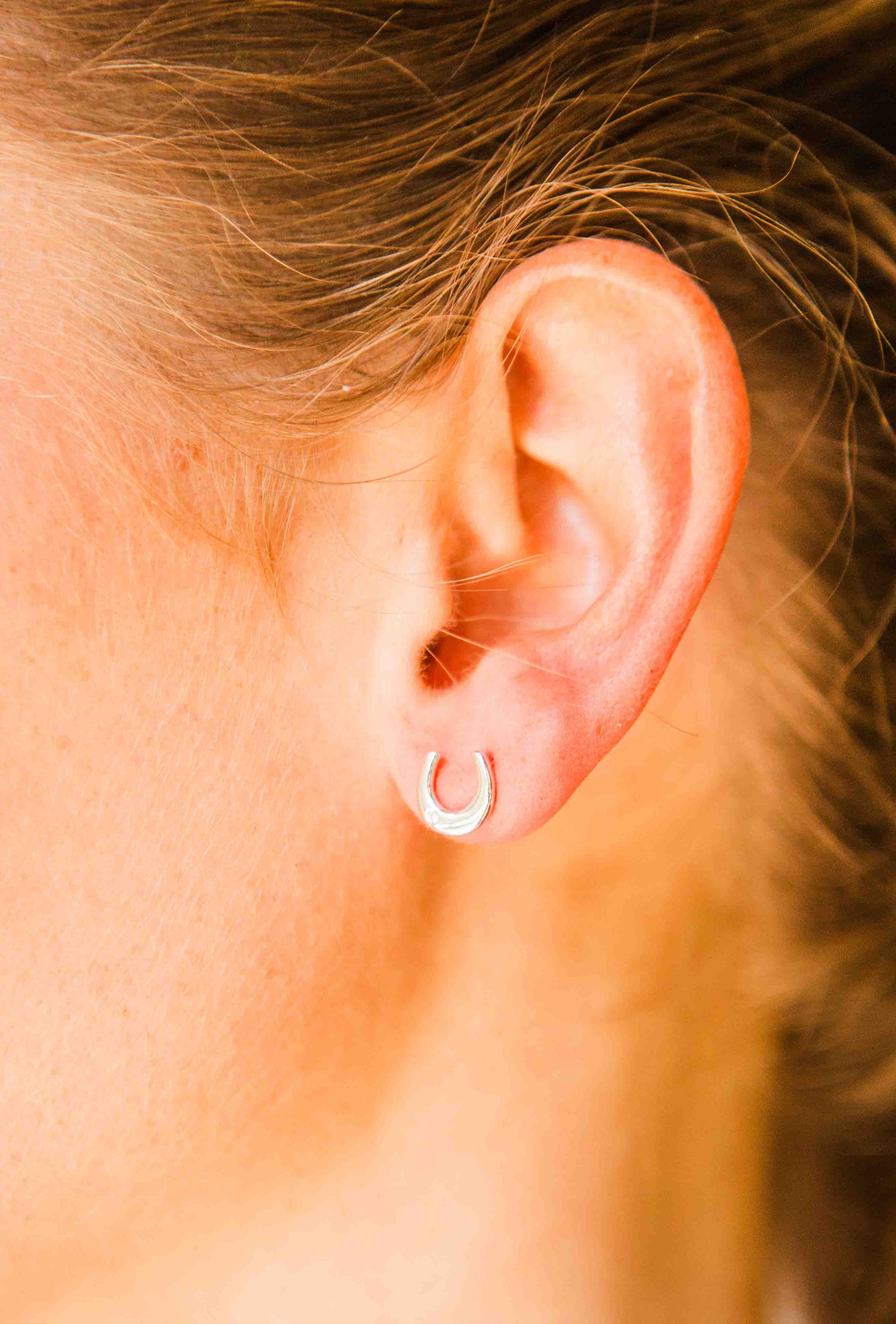 Kelly Herd Single Stone Horseshoe Earrings