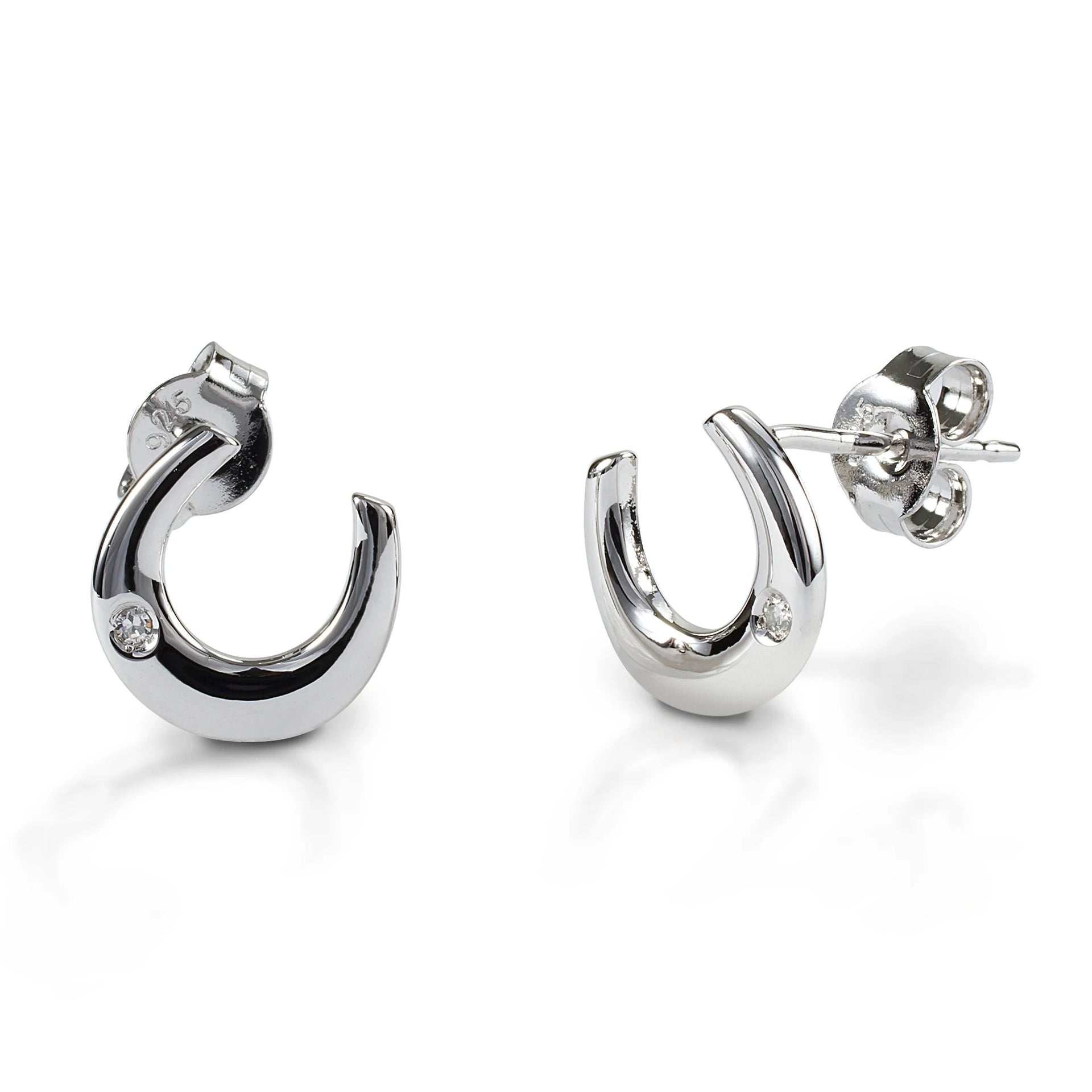 Kelly Herd Single Stone Horseshoe Earrings
