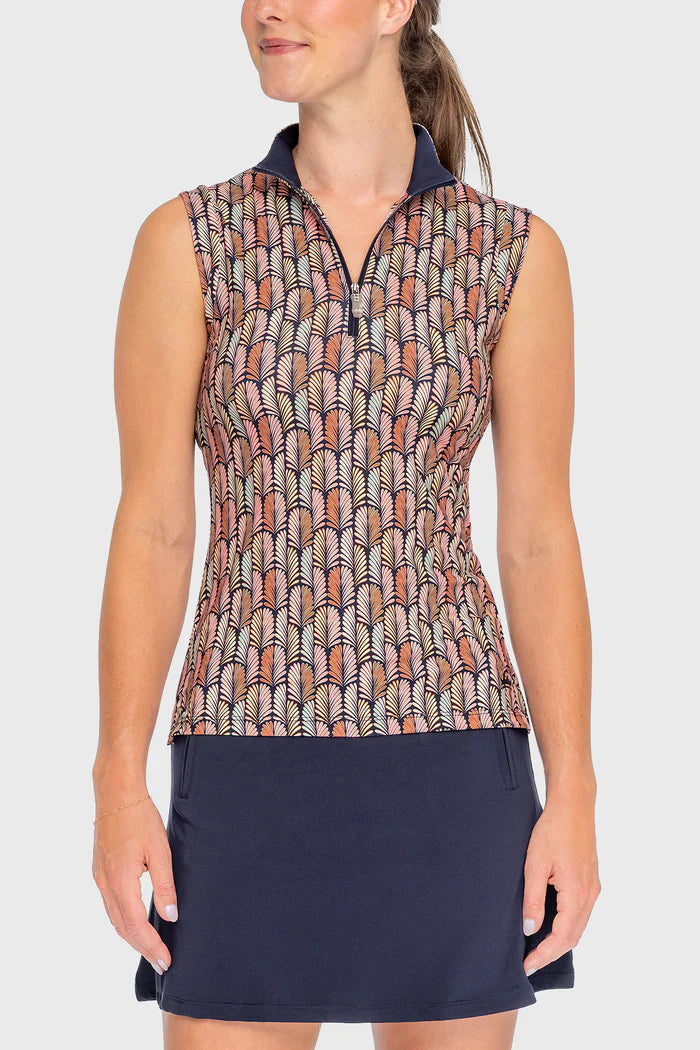 Kastel Sleeveless Navy Plumes
